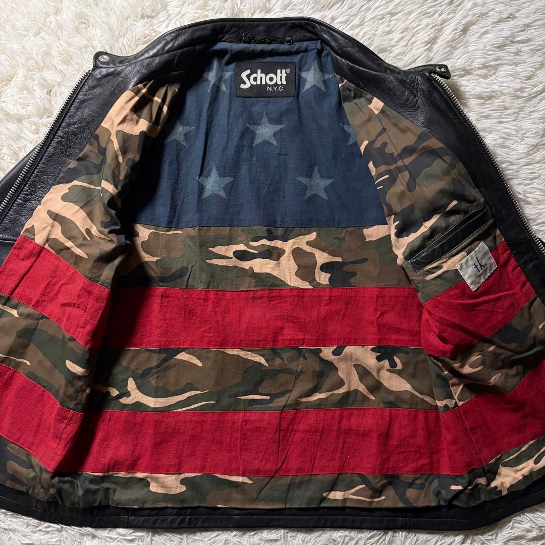 水*翔様 美品✨schott TAKEO KIKUCHI ラムレザー 羊革　黒