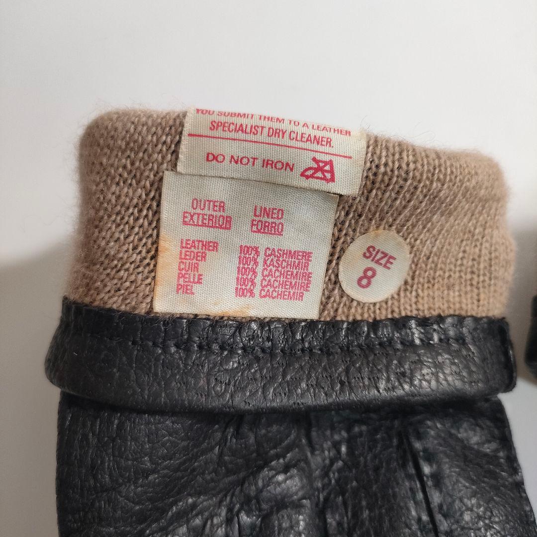 DENTS ペッカリー手袋 8 カシミアライニング 黒