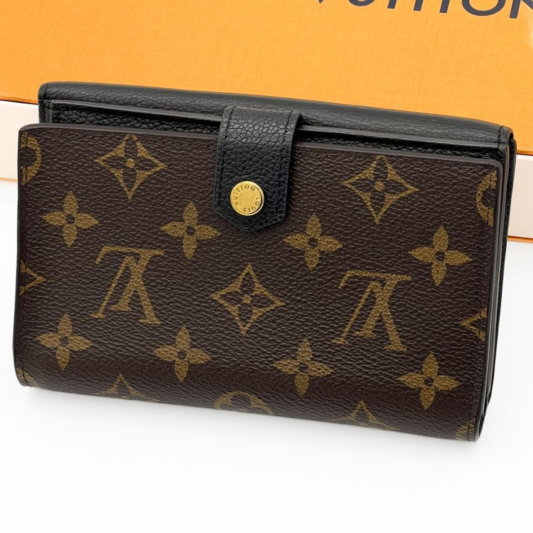 【美品】ヴィトン モノグラム ポルトフォイユ パラスコンパクト M60990 黒