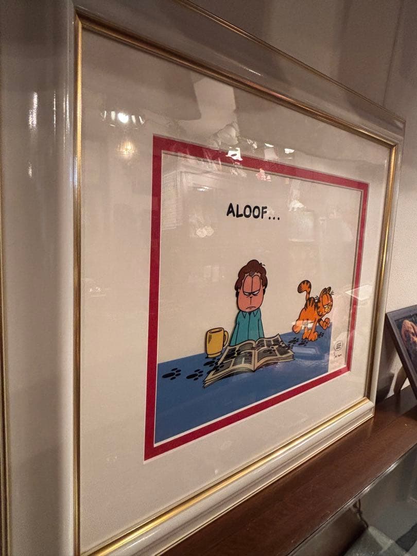 ガーフィールド　猫　セル画　 ALOOF... フレーム付き