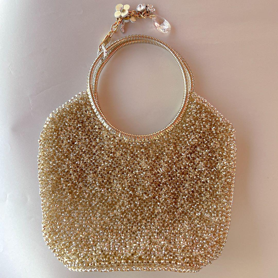 【美品】ANTEPRIMA　ワイヤーバッグ　ハンドバッグ　ゴールド　チャーム