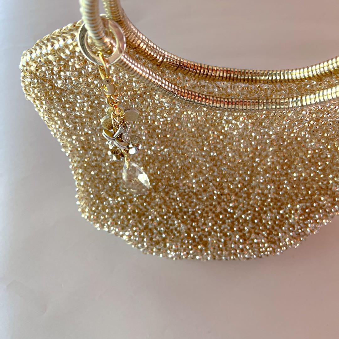 【美品】ANTEPRIMA　ワイヤーバッグ　ハンドバッグ　ゴールド　チャーム