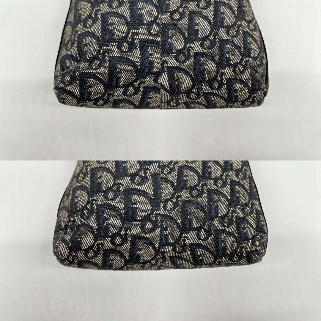 【美品】クリスチャンディオール アクセサリーポーチ トロッター ネイビー 肩掛け