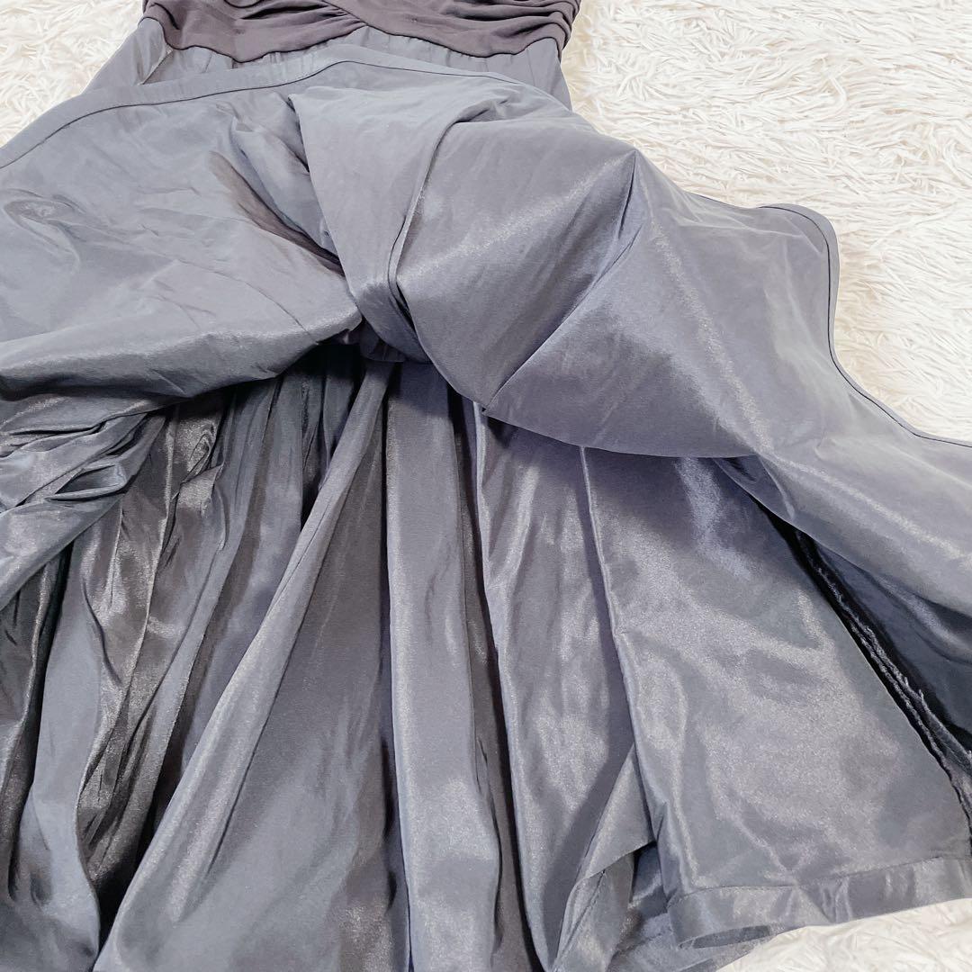 【美品】タダシショージ　異素材切替　ノースリーブワンピース　2 黒