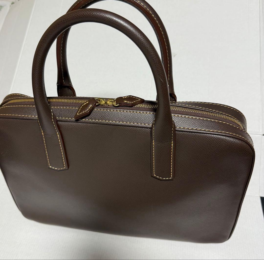 大峽製鞄 スリムオーバーナイト オールレザー ブリーフ ビジネス鞄 トープカラー