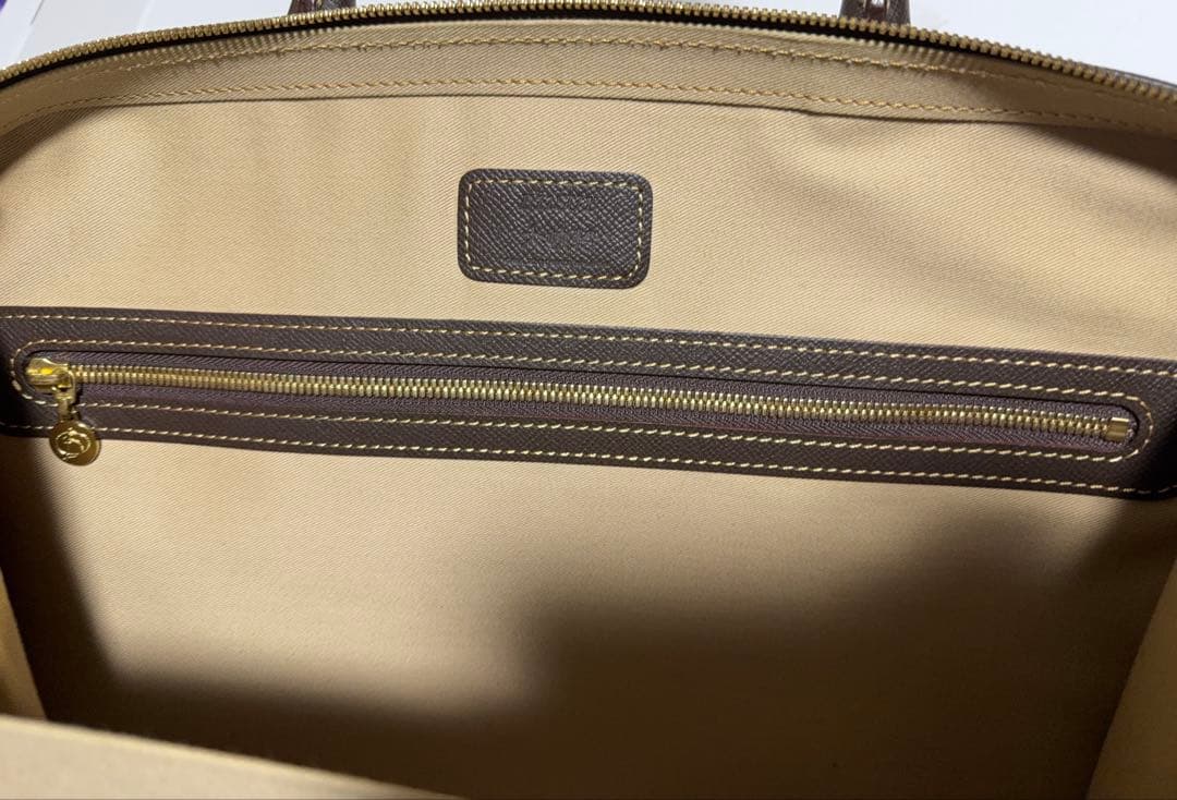 大峽製鞄 スリムオーバーナイト オールレザー ブリーフ ビジネス鞄 トープカラー