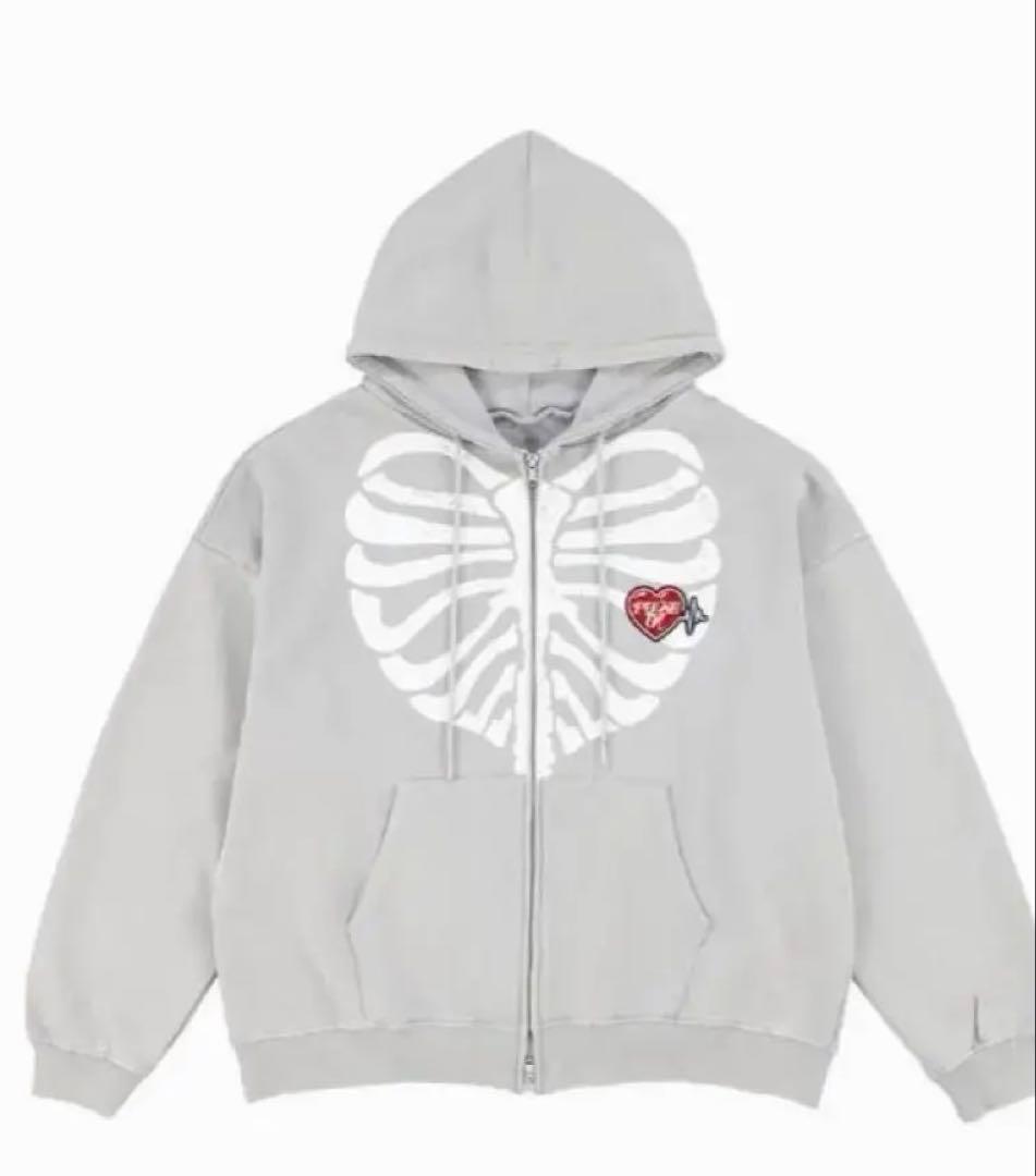 TREASURE PULSE ON ジップアップ フーディー（GRAY） M