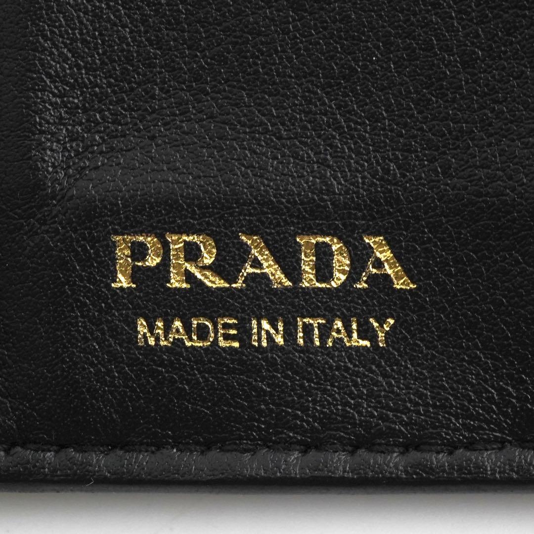✨未使用展示品・箱付き✨　PRADA ミニ財布　ヴィッテロムーブ　リボン　黒色