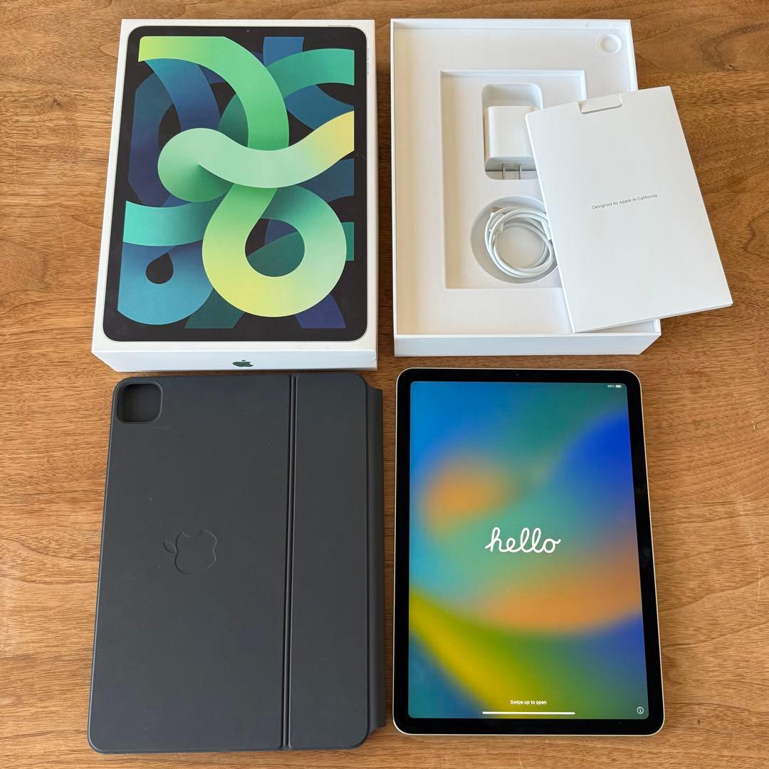 【美品】iPad air 第4世代 256G グリーン　純正キーボードケース付