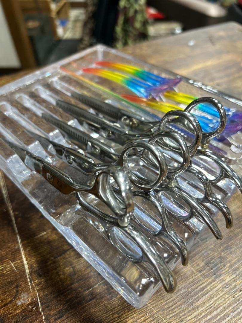 BARBER　barbershop　シザーケース　シザースタンド　レジン