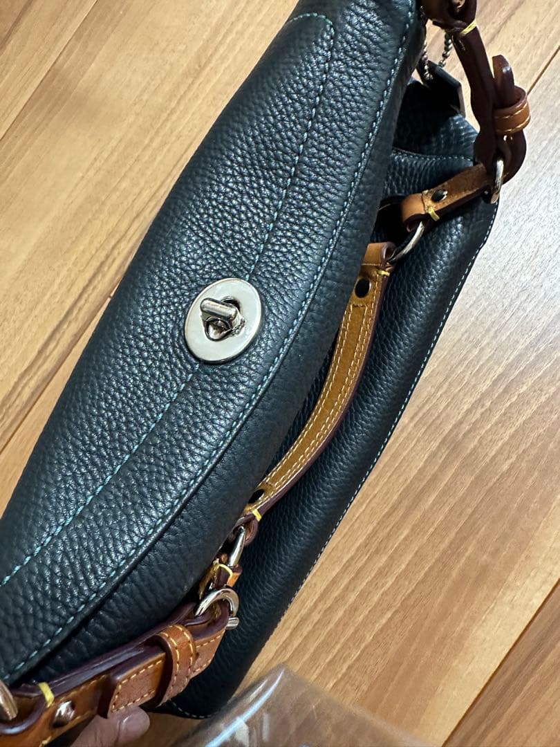 【未使用】COACHショルダーバッグ 8A38 ブラック レザー 保存袋付き