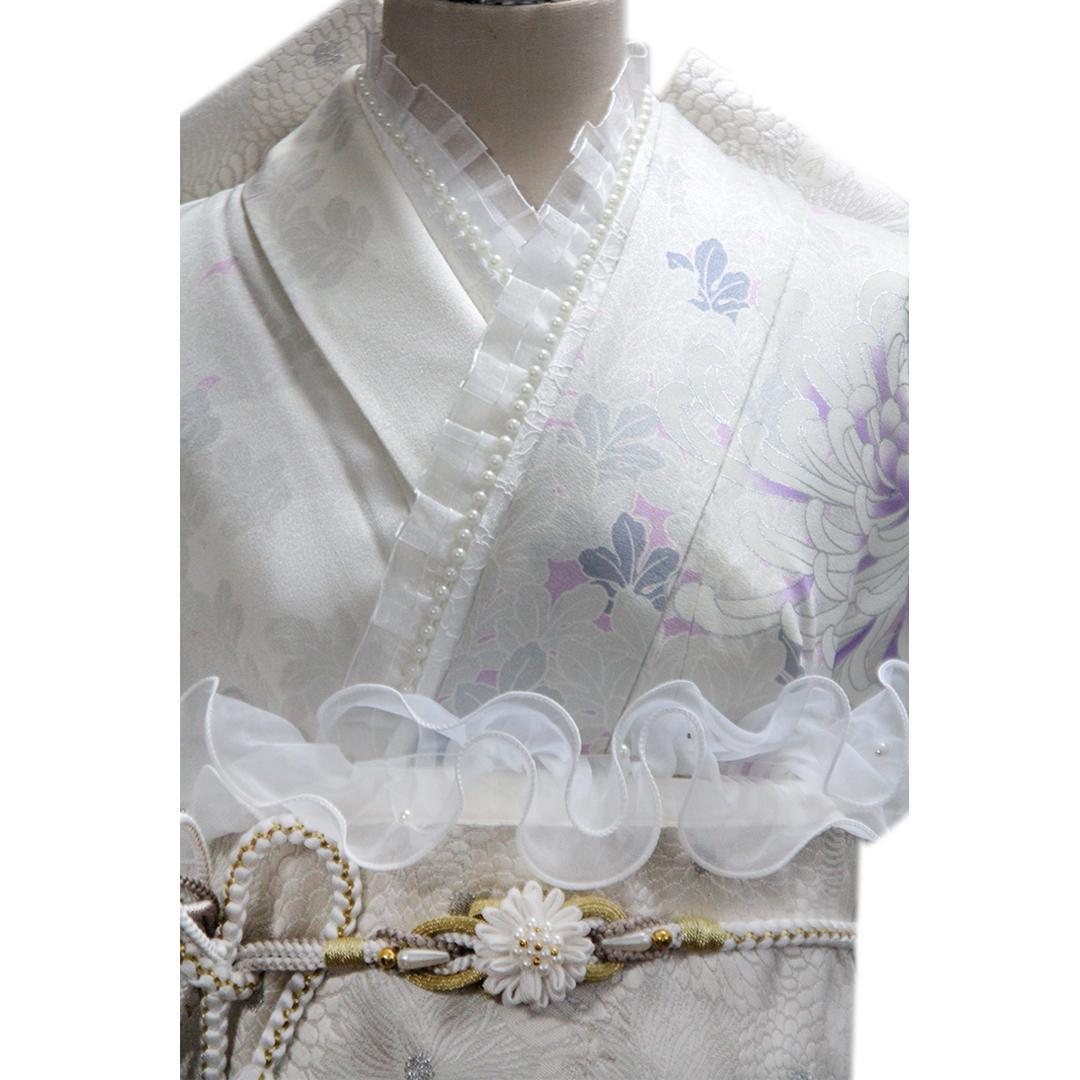 人気くすみ系■大輪の菊花・振袖6点セット丈175cm正絹トールサイズTK20