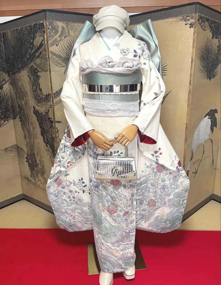 ゲリラセール！振袖 フルセット 辻が花 白 ラメ 成人式