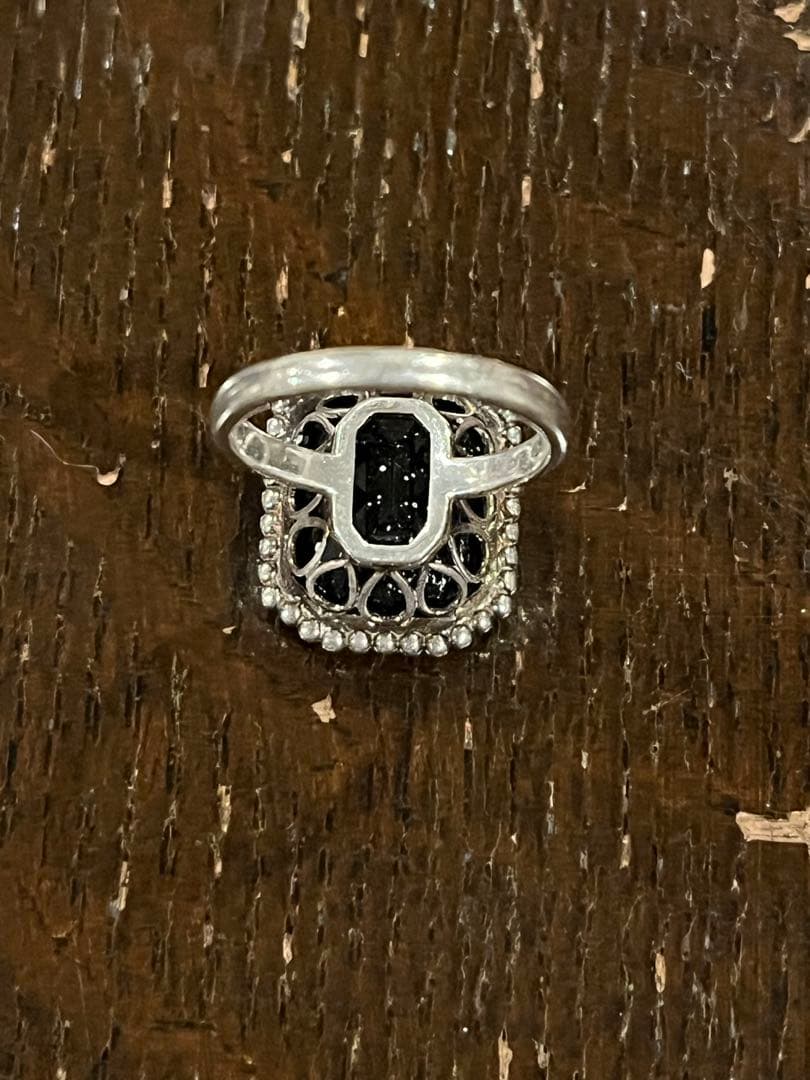 OLD TIFFANY ブラック オニキス デイジー シルバー11号くらい美品