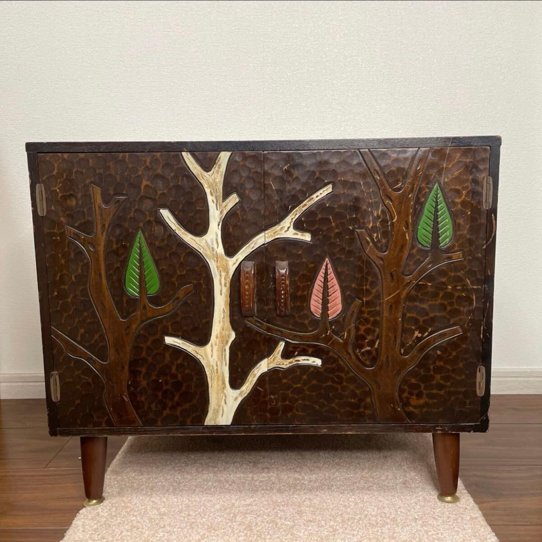 【レトロ】キャビネット　レコードケース　棚　テレビ台