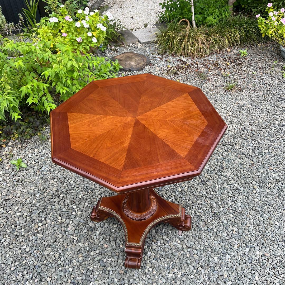 アンティーク 家具 サイドテーブル 八角形 コーヒーテーブル 希少 スタッズ