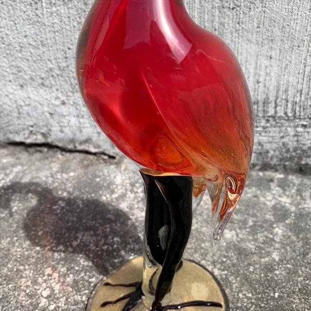 Salviati｜murano｜ガラスオブジェクト｜くちばし破損有｜鳥｜