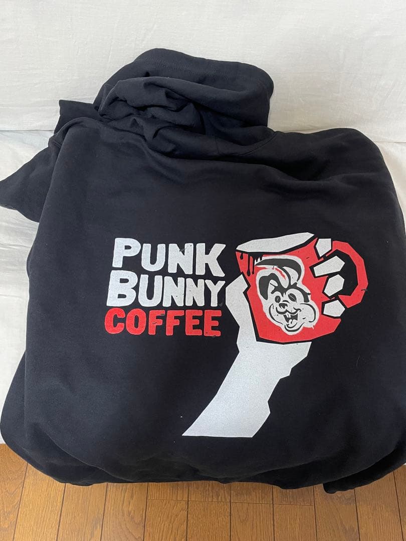 Punk Bunny Coffee ブラック パーカー