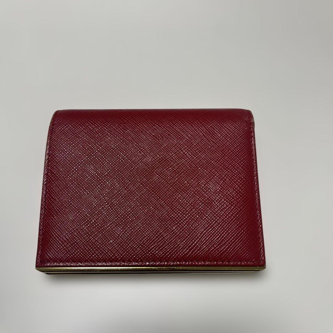 PRADA バーガンディ 二つ折り財布