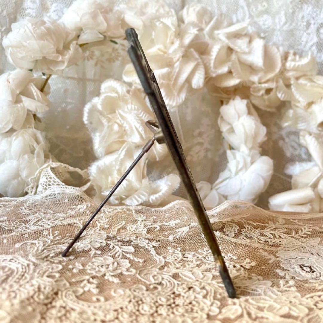 天使と花ガーランドのフレーム大小2個セット　フォト写真立て　フランスアンティーク