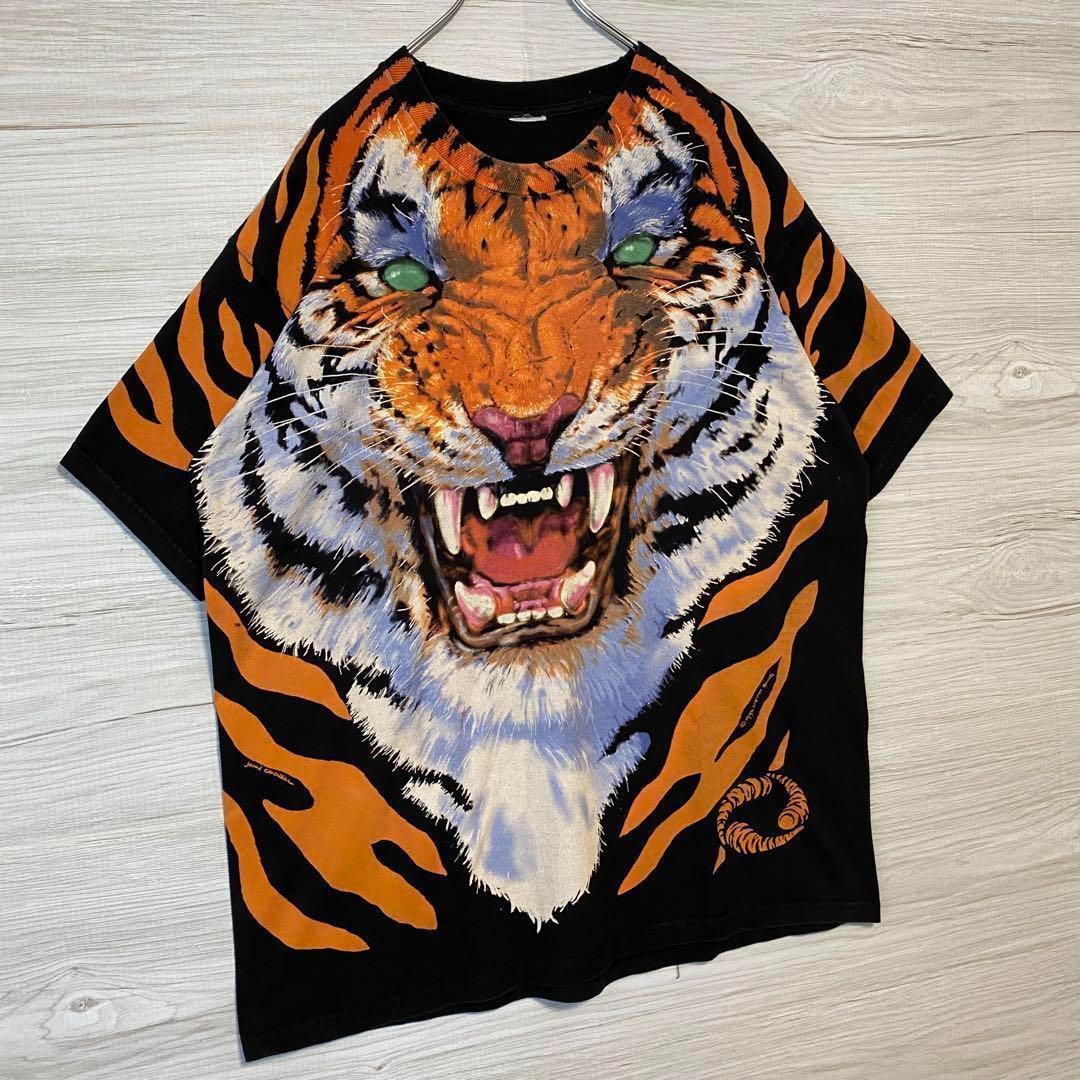 【入手困難】リキッドブルー　アニマルプリント Tシャツ　虎　タイガー　総柄　海外