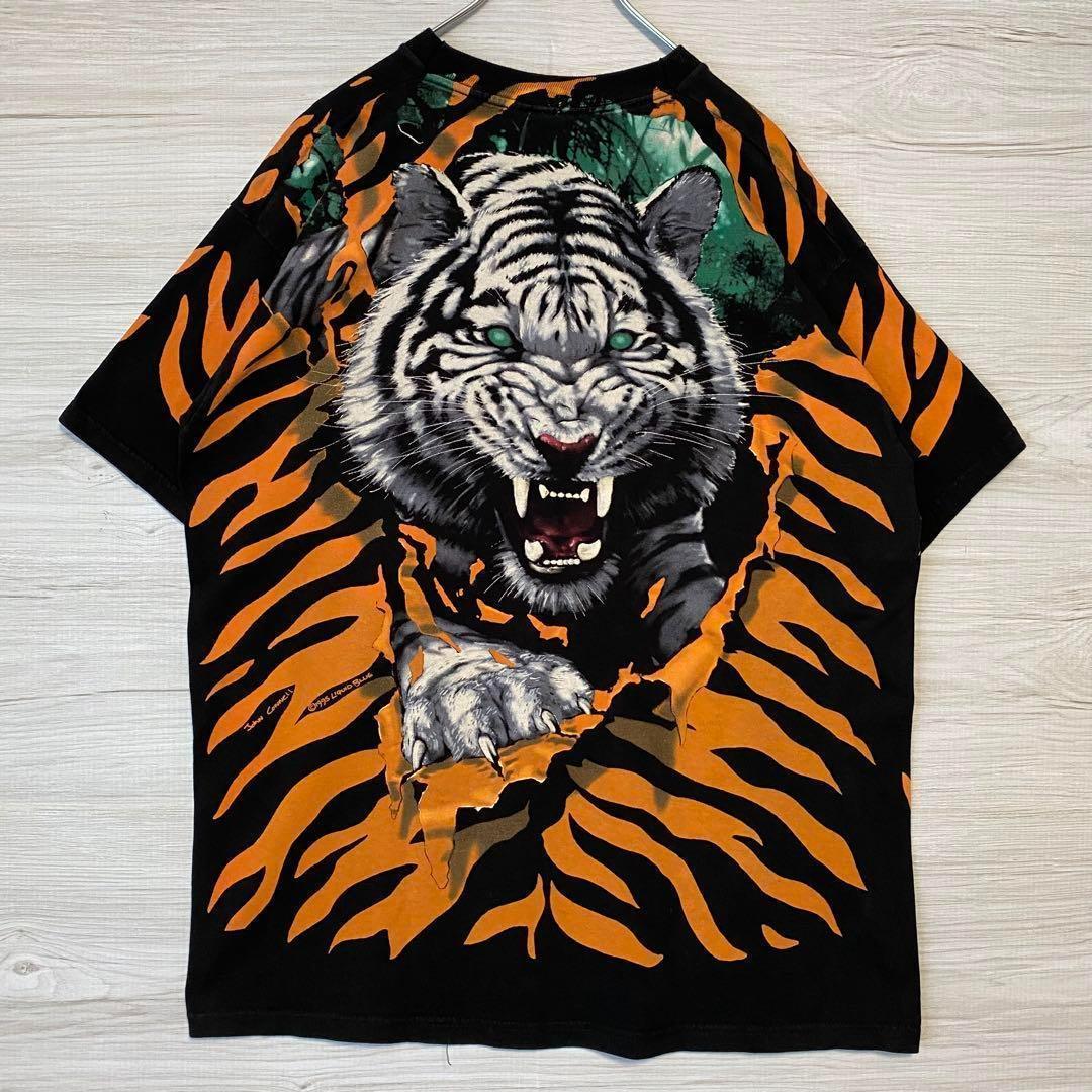 【入手困難】リキッドブルー　アニマルプリント Tシャツ　虎　タイガー　総柄　海外
