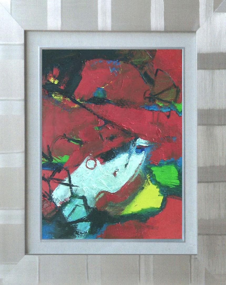 油絵 菅家令子 絵 絵画インテリア 額付(黒) uF6-071502 人物 女性