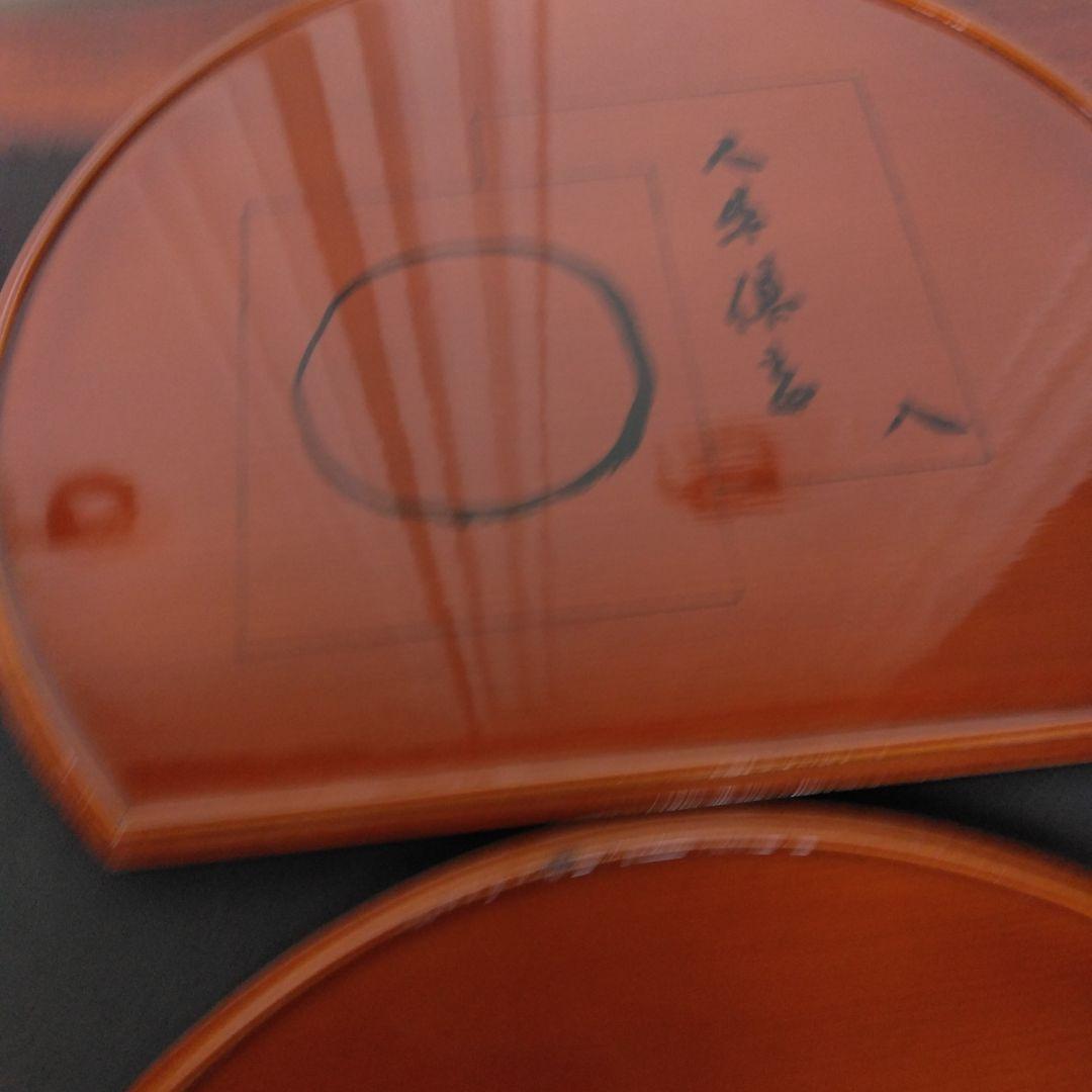 半月盆　春慶塗　十牛図