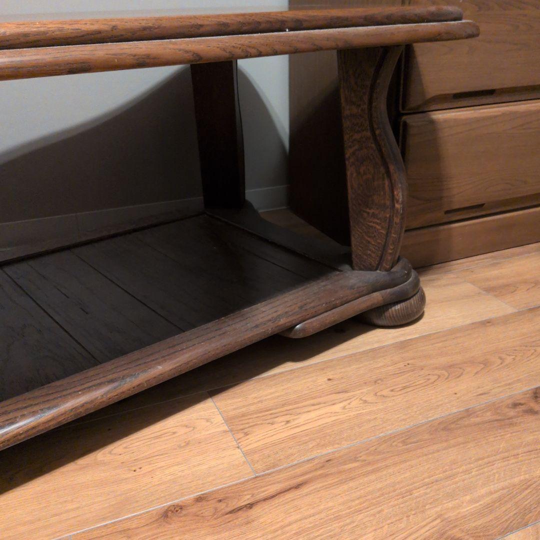 木製リビングテーブル 曲線デザイン ダークブラウン オランダ製