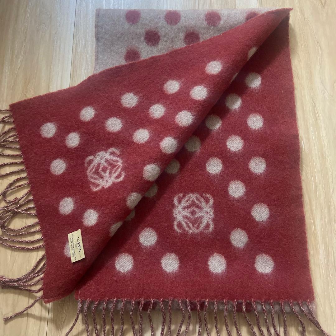 LOEWE バイカラースカーフ　マフラードット