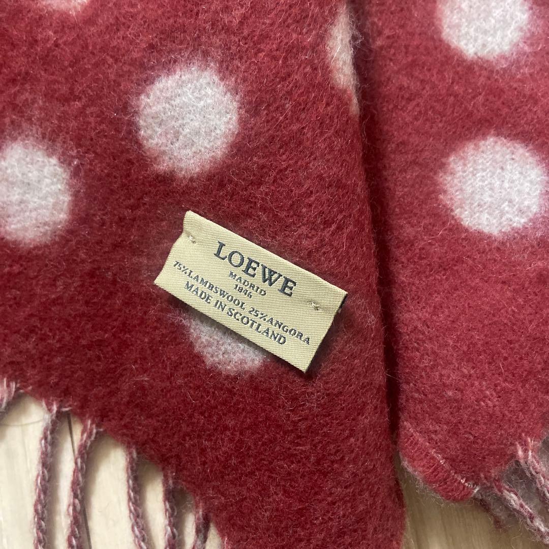 LOEWE バイカラースカーフ　マフラードット