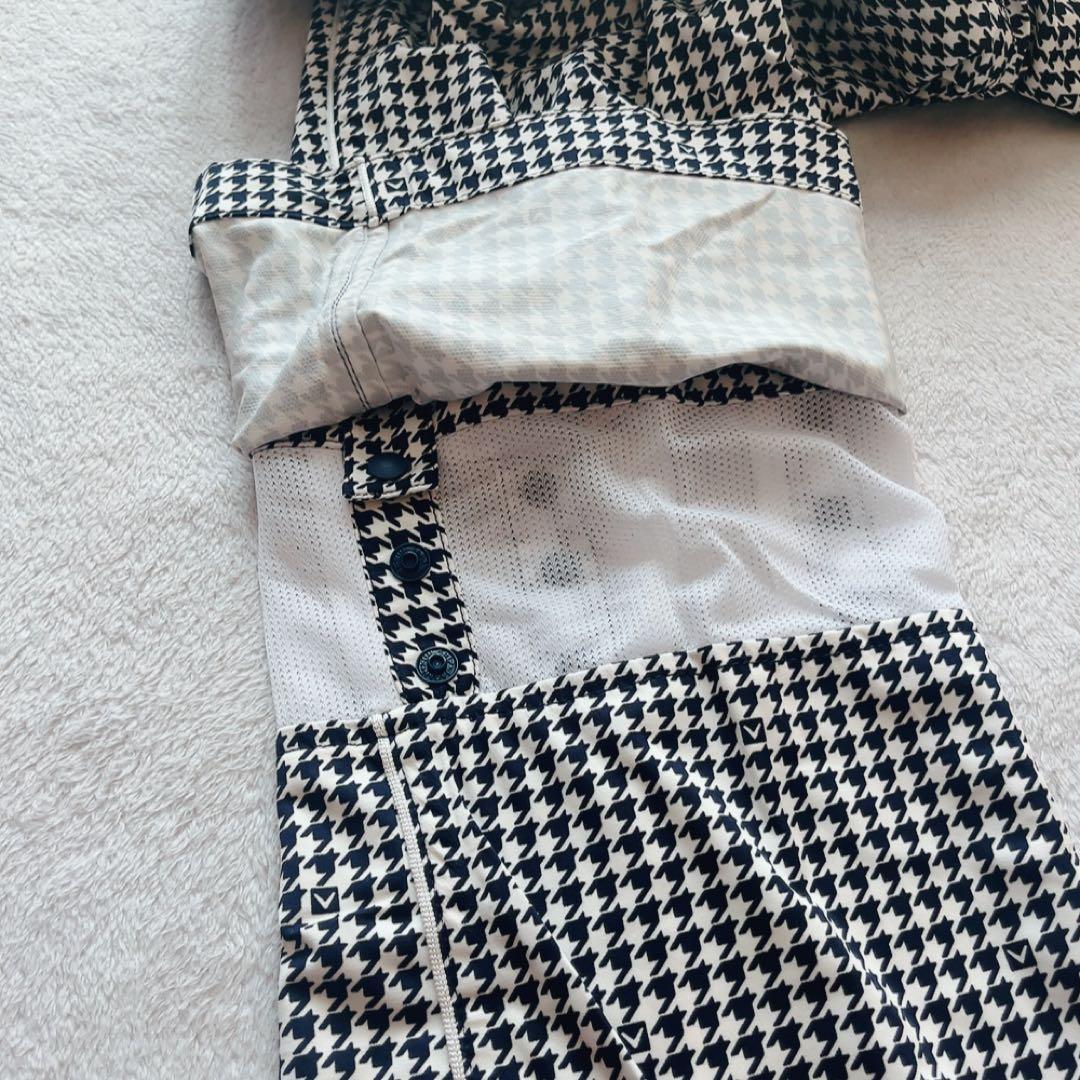 極美品　キャロウェイ　レインコート　ジャケット　パンツ　千鳥格子　L 　ネイビー