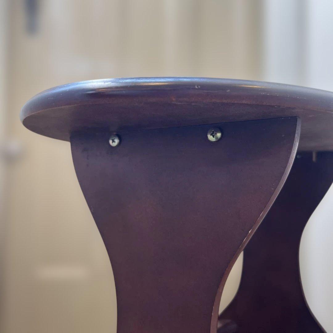 英国ビンテージダークブラウン楕円形サイドテーブル