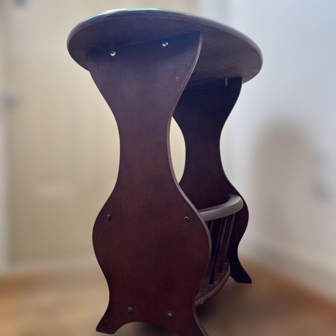 英国ビンテージダークブラウン楕円形サイドテーブル