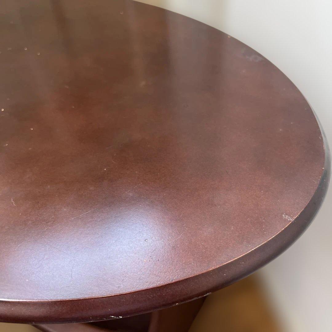 英国ビンテージダークブラウン楕円形サイドテーブル