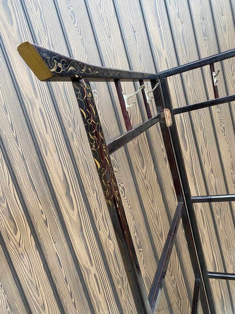 衣桁　和風ハンガーラック　着物掛け　和家具　和小物　黒衣桁