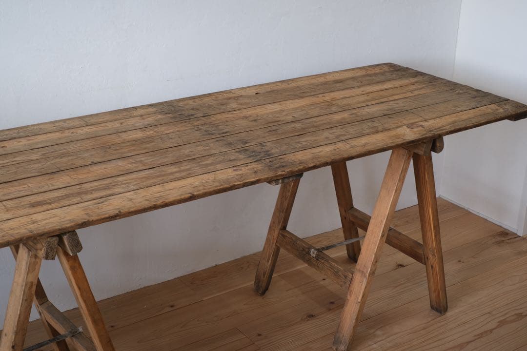 ヴィンテージ　テーブル アトリエテーブル　剥離 コンソール 飾り台 店舗什器