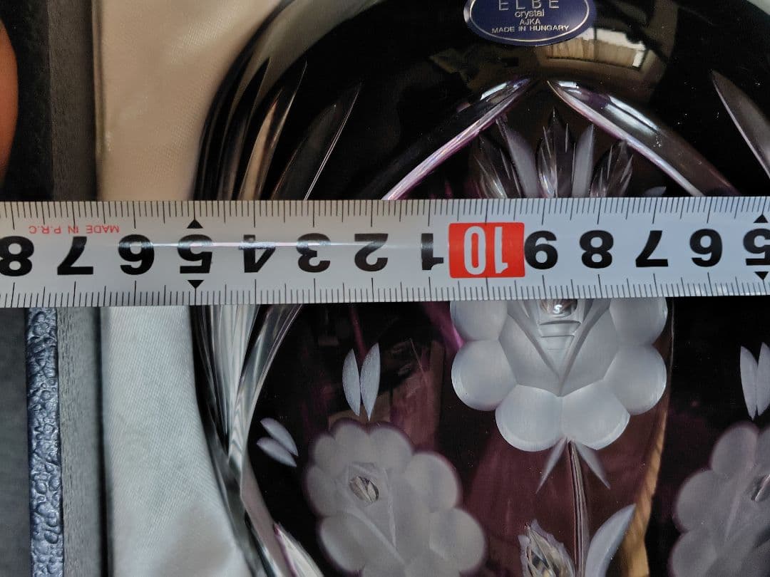 ELBE crystal 紫色花瓶 高さ約40cm