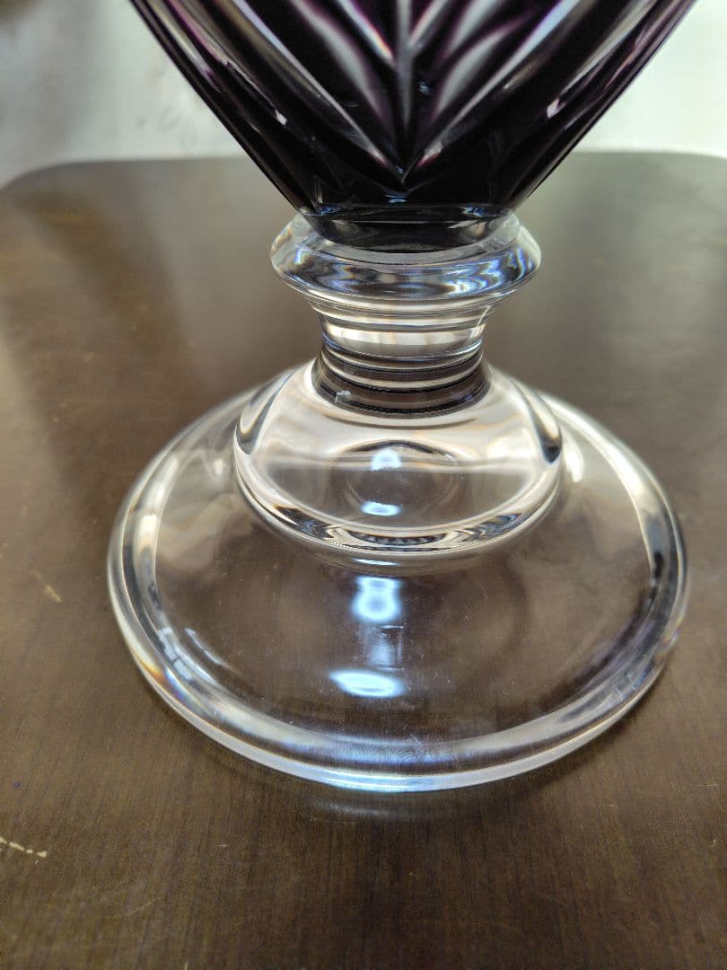 ELBE crystal 紫色花瓶 高さ約40cm