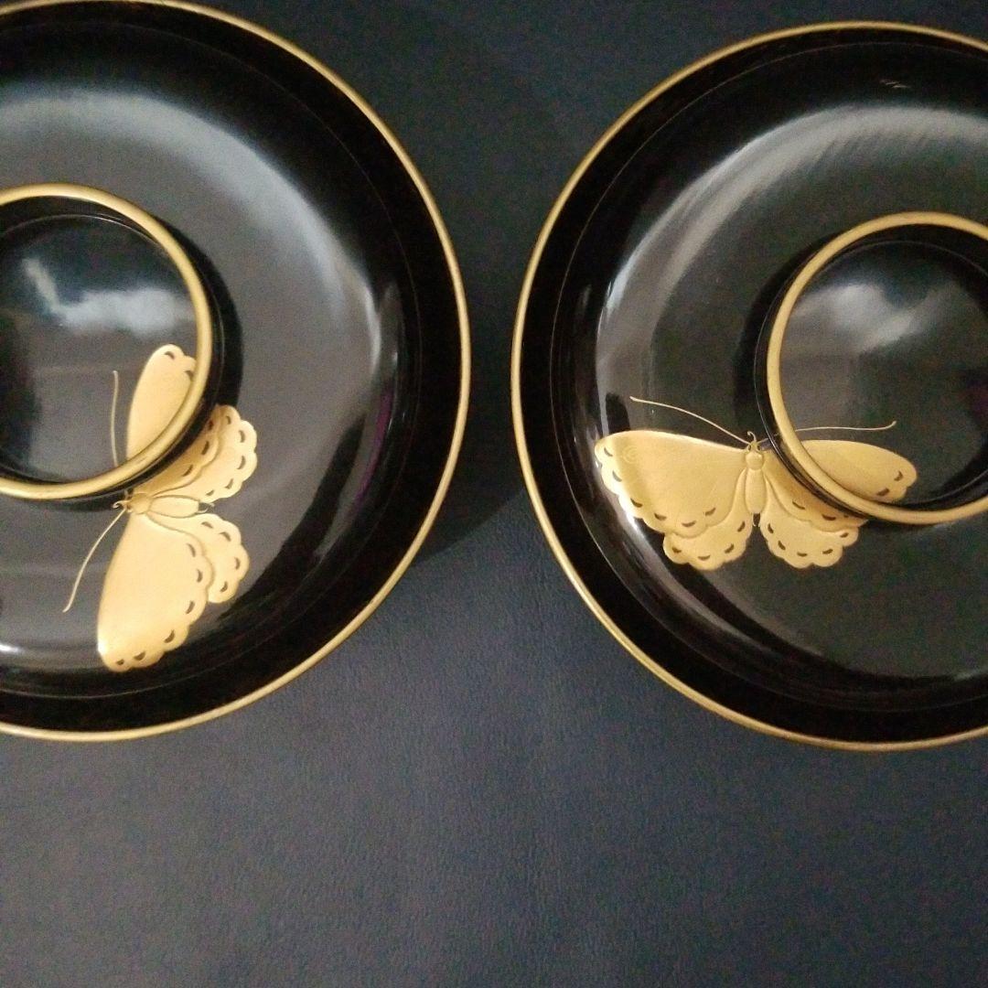 確認用　能登輪島塗 内総沈金 牡丹紋詰 吸物椀 茶道具 懐石 菓子椀 2客