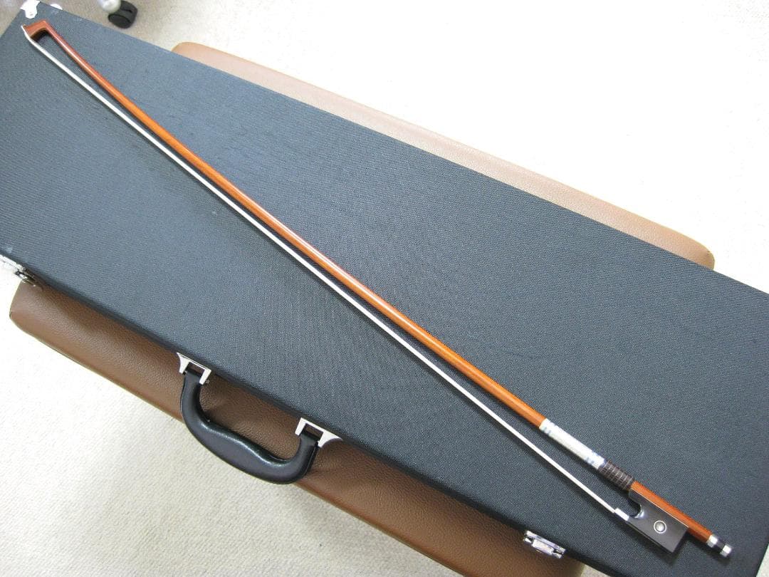 【上質ノースタンプ】 フェルナンブコ・銀黒檀 バイオリン弓 4/4