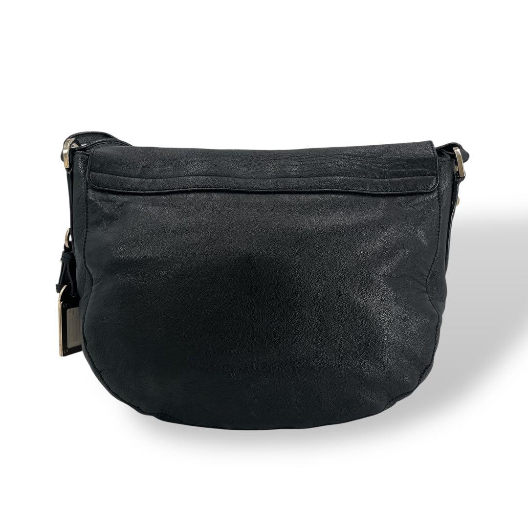 マルベリー　ショルダーバッグ　ターンロック　カーフスキン　金具　ブラック　レザー