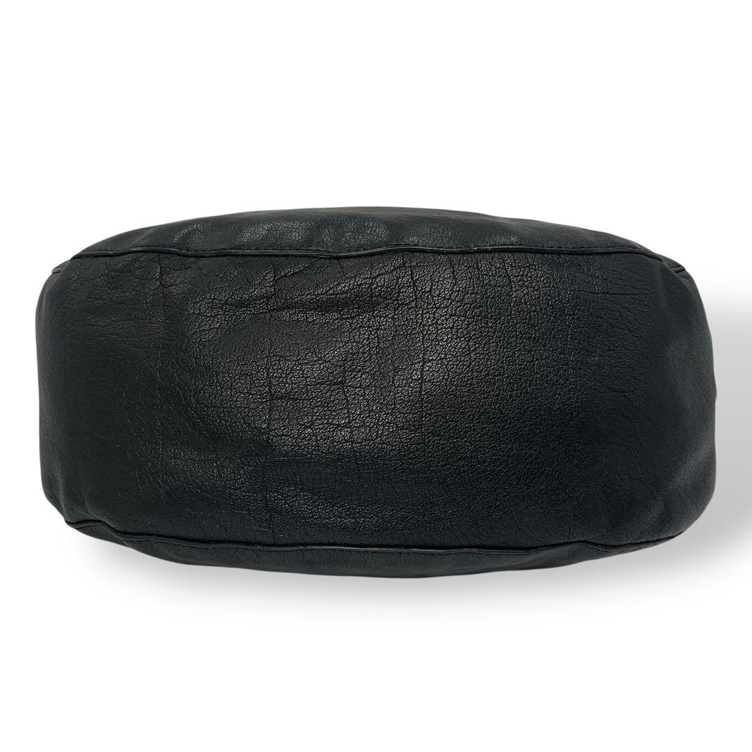 マルベリー　ショルダーバッグ　ターンロック　カーフスキン　金具　ブラック　レザー