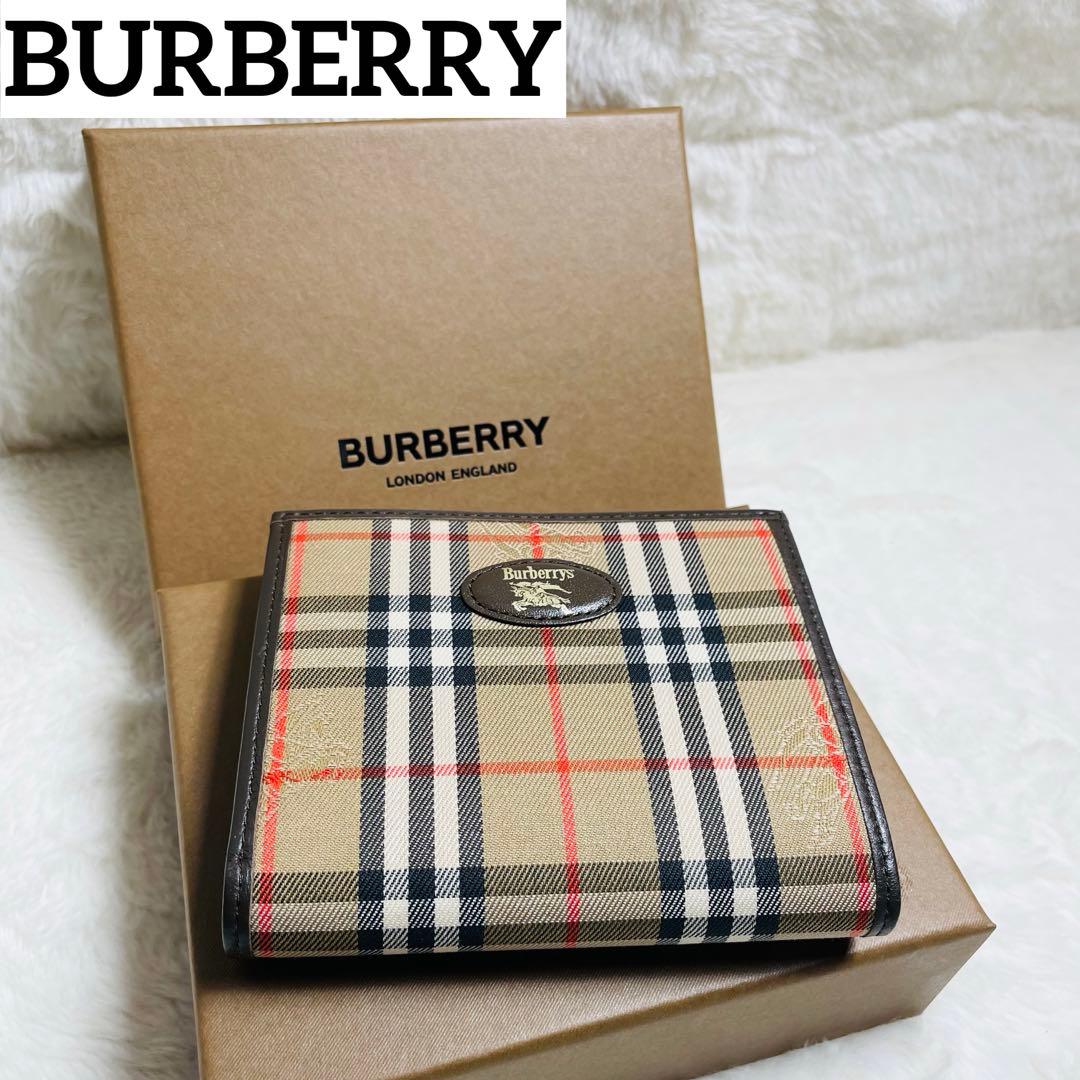 未使用級正規品BURBERRY LONDON 折り財布　がま口財布　ノバチェック