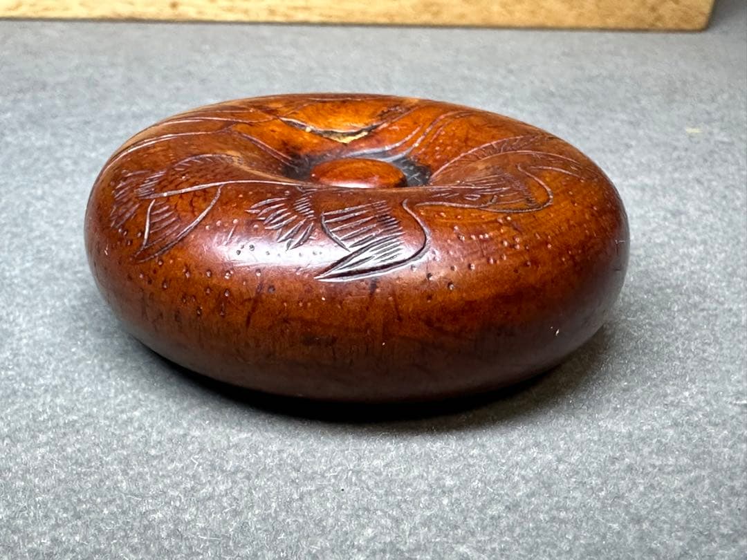 江戸時代　江戸期　極上　木彫り　饅頭根付　提げ物　古美術品　 置物　彫刻