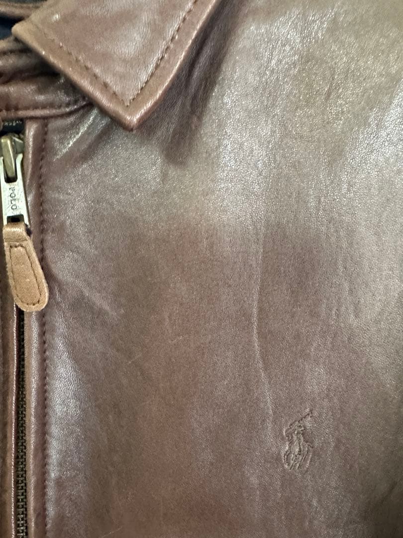 Polo by Ralph Lauren ブラウンレザーシングルライダース