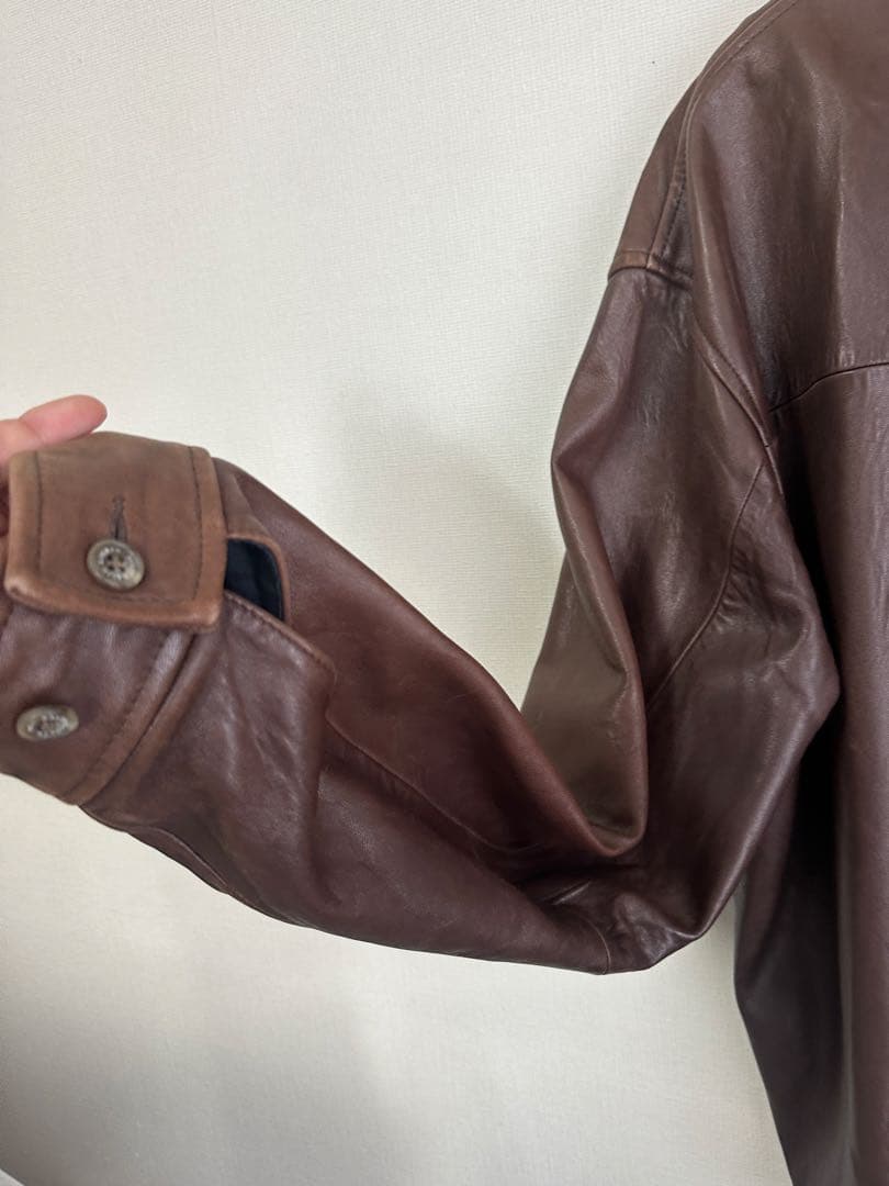 Polo by Ralph Lauren ブラウンレザーシングルライダース