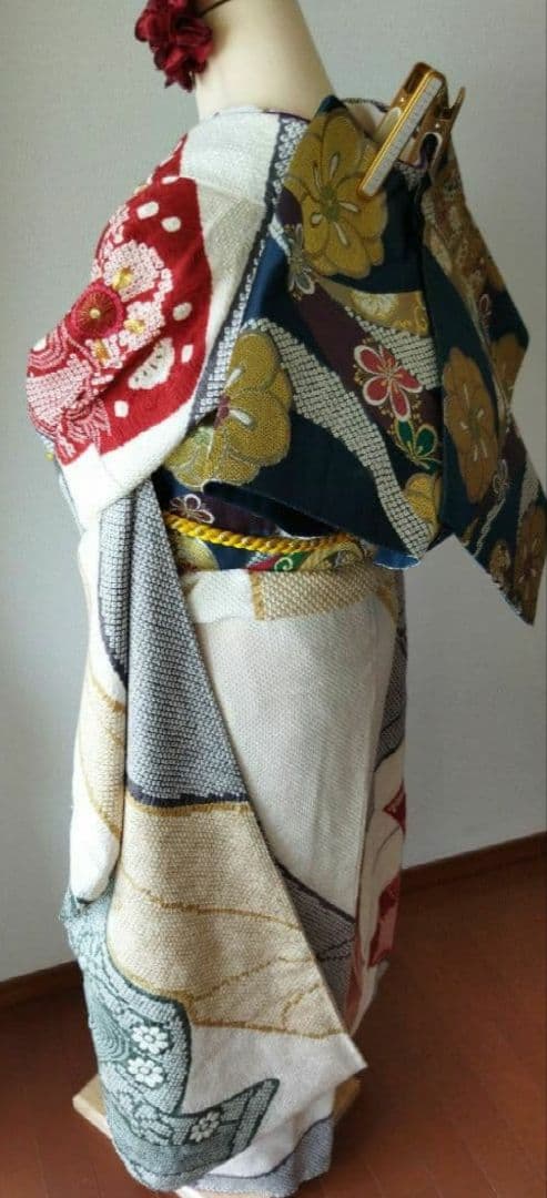 ステラ様　406.総絞りに刺繍　振袖7点セット 正絹　フルセット　成人式