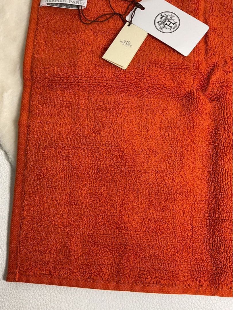 オレンジ パターンタオル 箱付き