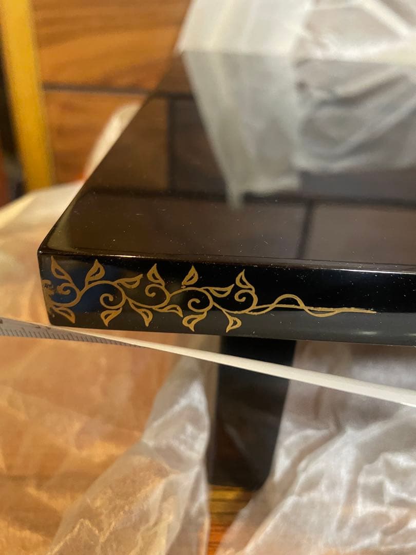 輪島塗　慶塚　蒔絵　黒蝋色平卓　最高級　うるしぬり　けいづか　大丸購入